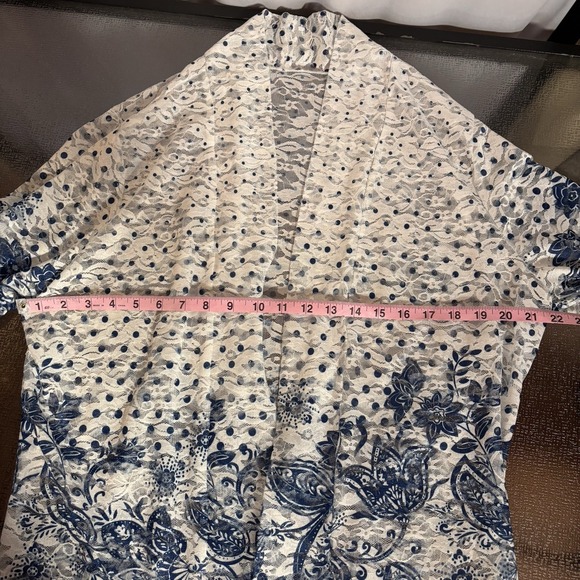 Sheer Kimono Womens 3X Swiss Dot Floral Summer Vacation Resortwear Polka Dot - Picture 7 of 8